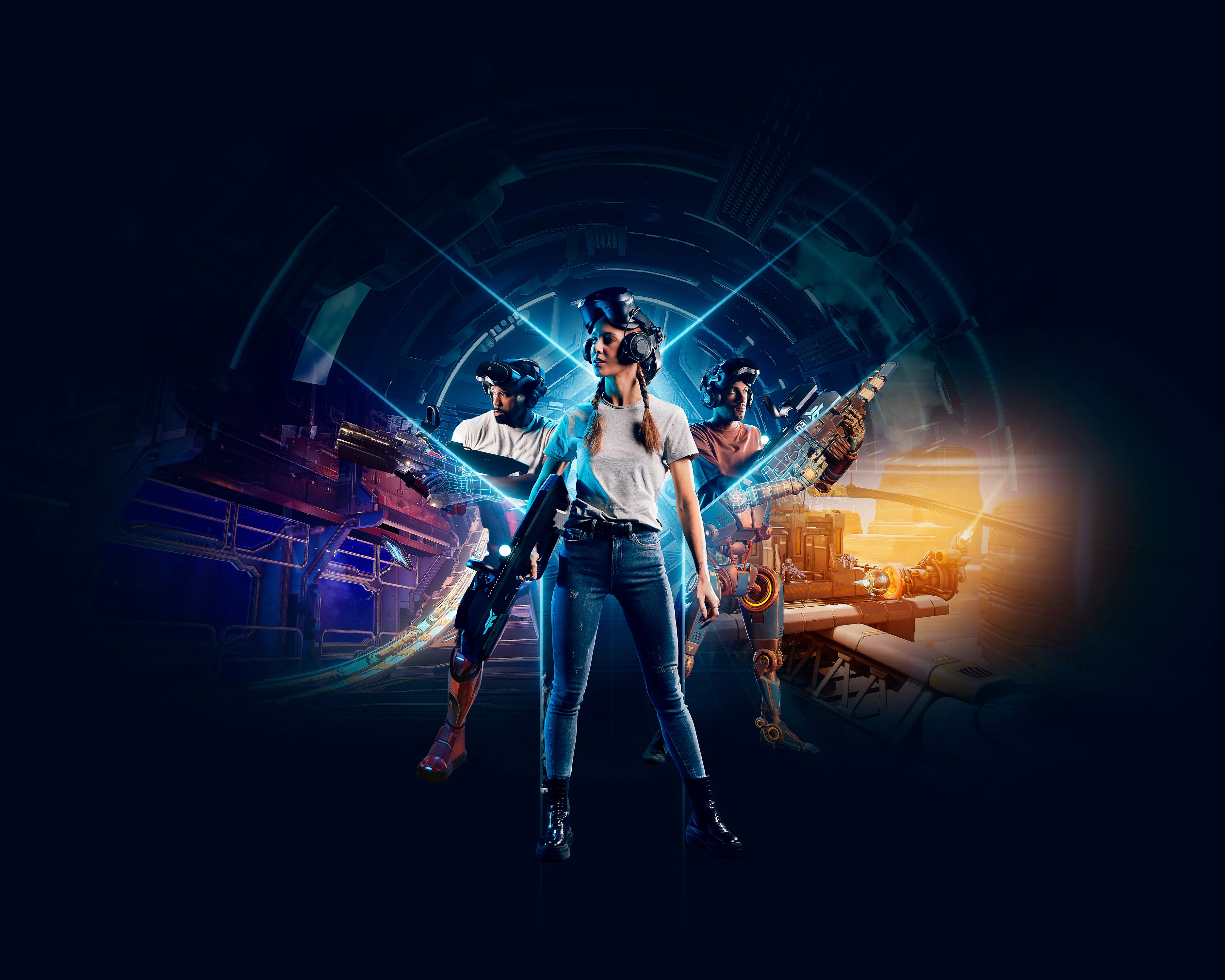 Grupo de personas realidad virtual