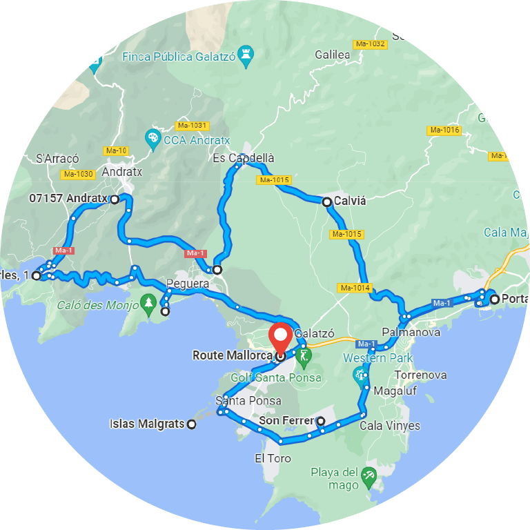 70km two-seater convertible route 